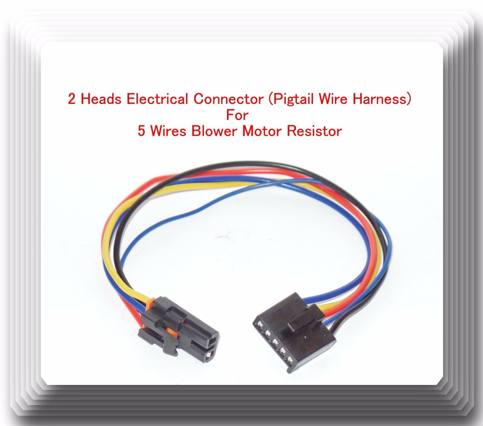 2 Heads 5 Wire Harness Pigtail Connector For Blower Motor Resistor Fits GM Ford - Image 3