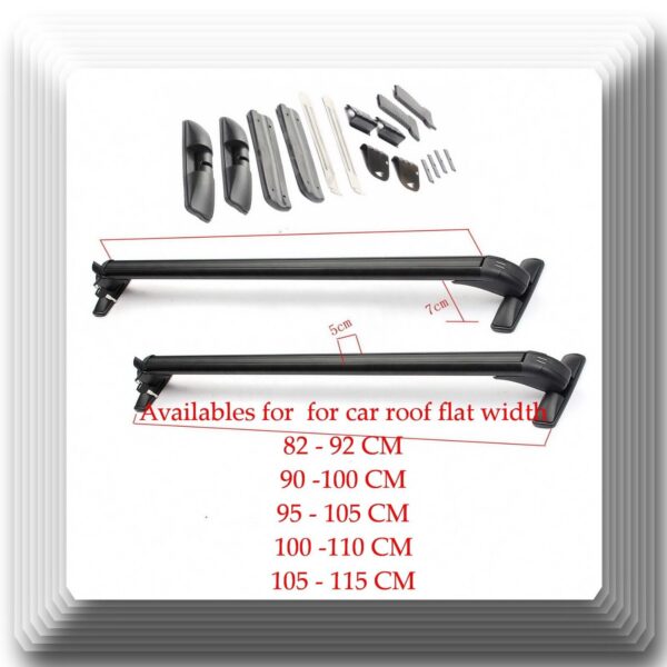 Aluminum CarTop Luggage Roof Rack Cross Bar Carrier Adjustable 100-110cm W Locks - Image 5