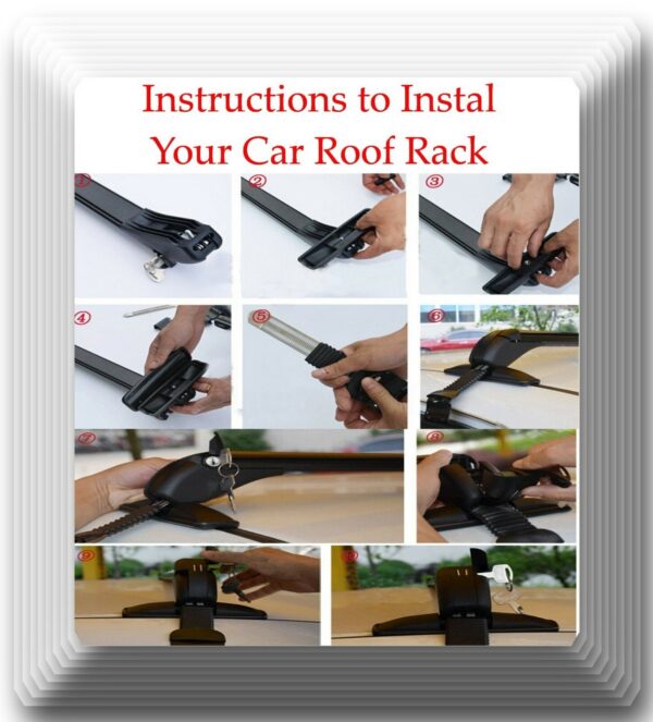 Aluminum CarTop Luggage Roof Rack Cross Bar Carrier Adjustable 100-110cm W Locks - Image 6